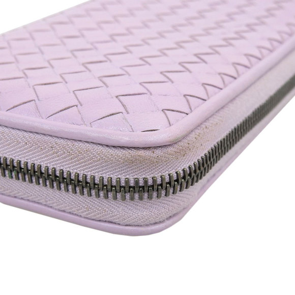 BOTTEGA VENETA Intrecciato Round Zipper Long Wallet Leather Purple - Picture 6 of 8